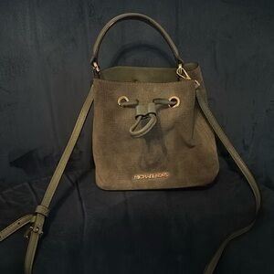 Michael Kors dark green bucket bag